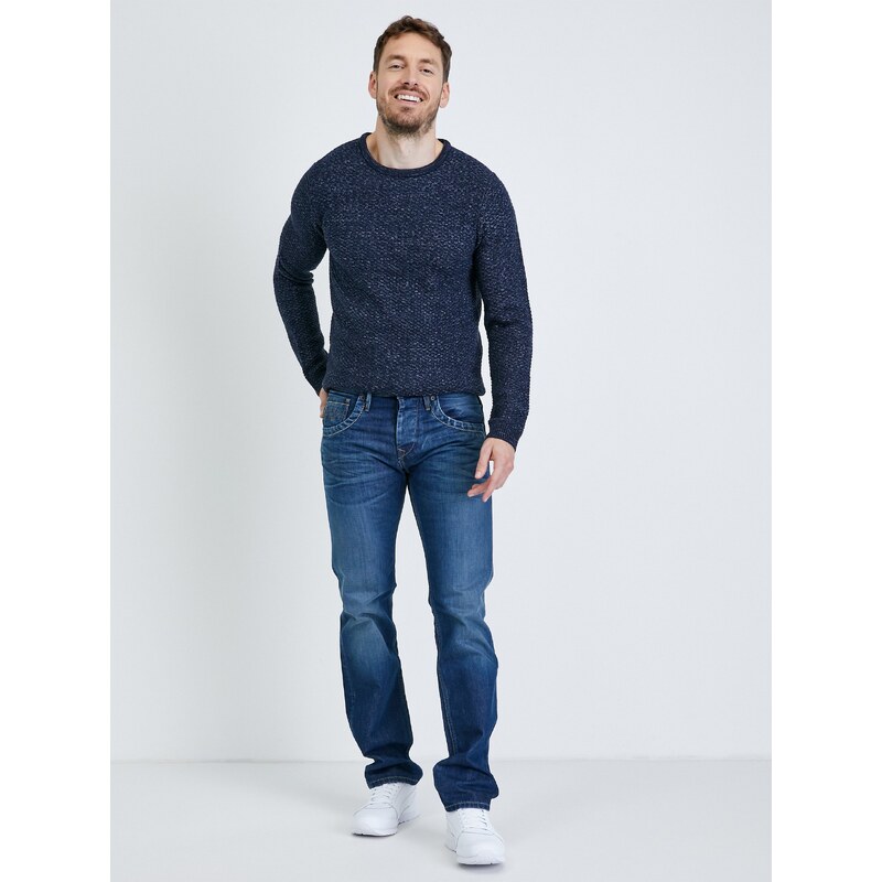 Tmavě modré pánské straight fit džíny Pepe Jeans - Pánské