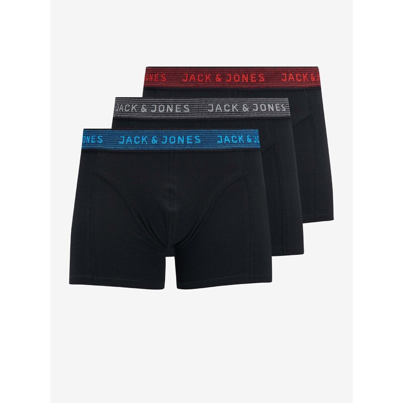 Sada tří černých boxerek Jack & Jones - Pánské