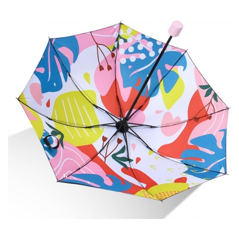 Flamenco Mystique Klasický Deštník s Barevným Potiskem Květin, Průměr 95 cm, Délka 66 cm, Hmotnost 300 g