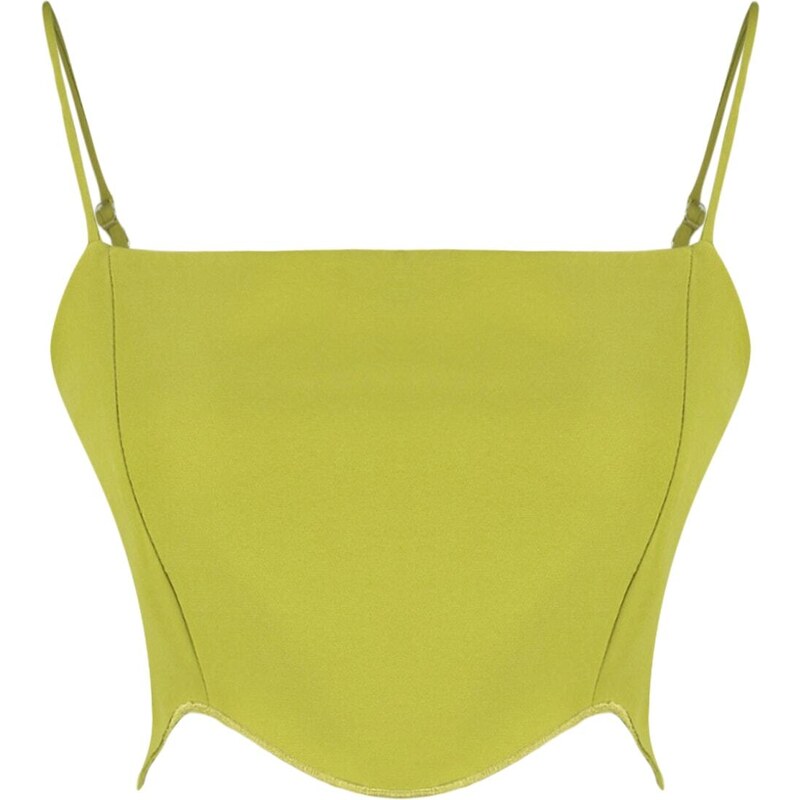 Trendyol Fat Green Crop Woven Bustier