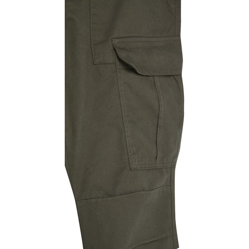 Trendyol Khaki Slim Fit Cargo Gabardine Trousers