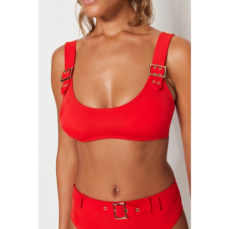 Trendyol Red Bralette Příslušenství Bikiny Top