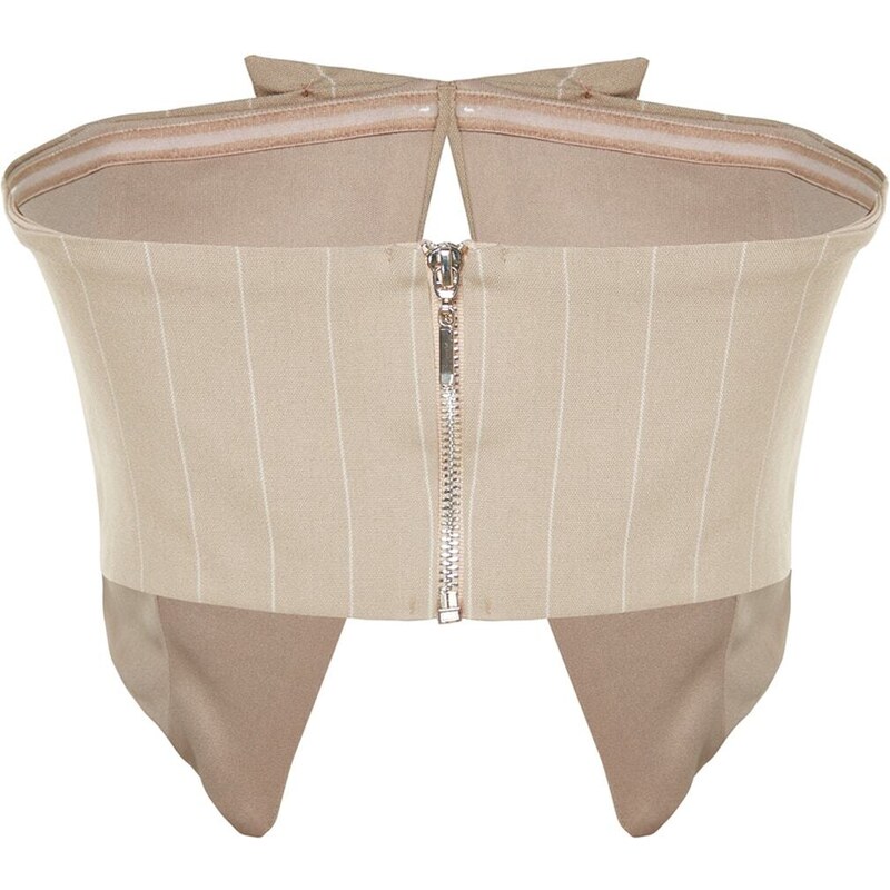 Trendyol Beige Crop Lined Woven Accessoried Bustier