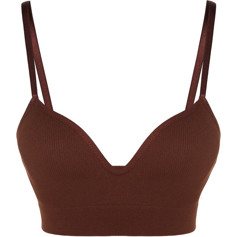 Trendyol Brown Seamless/Seamless Covered Knitted Bra