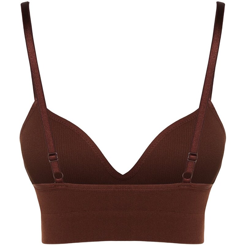 Trendyol Brown Seamless/Seamless Covered Knitted Bra