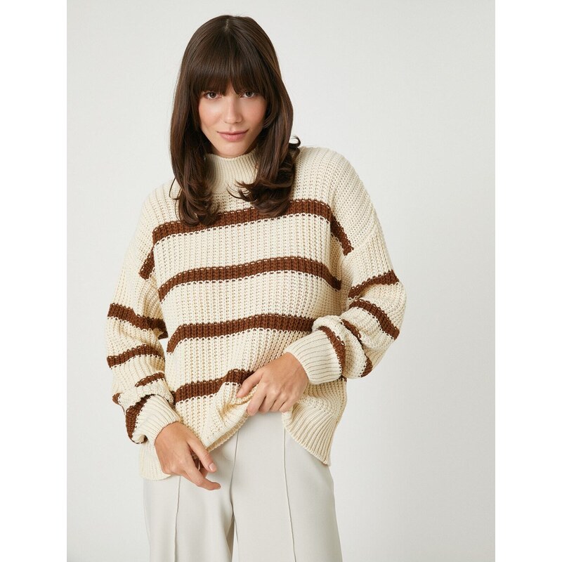 Koton Oversize Knit Sweater Half Turtleneck