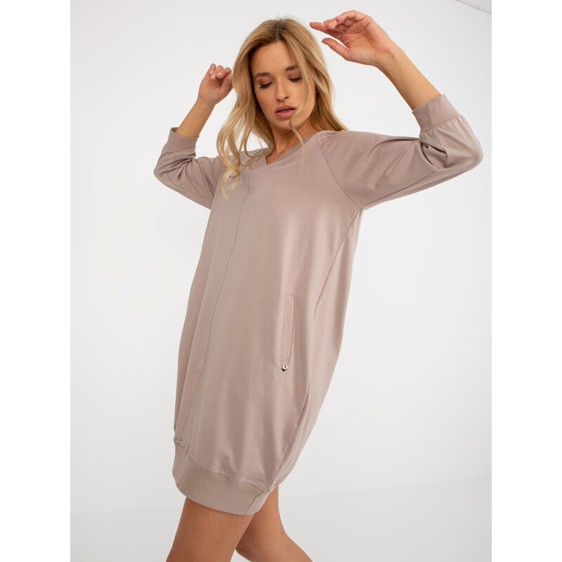 BASIC Feel Good Dress-RV-SK-7203.35P-dark beige