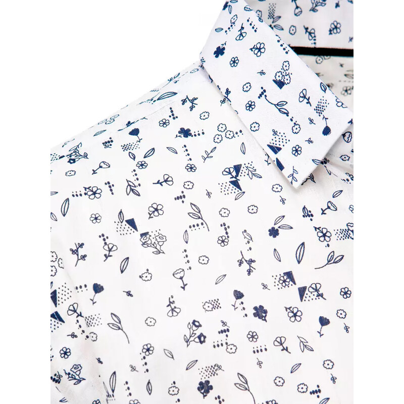 BASIC Bílá vzorovaná pánská košile Vzory