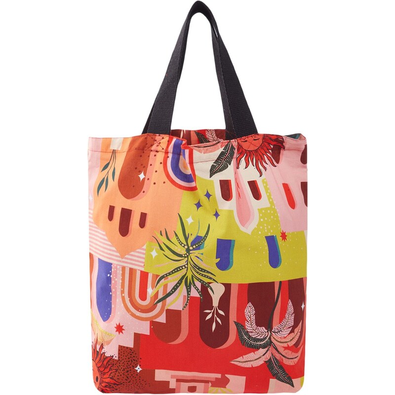 Trendyol Landscape Patterned Woven 100% Cotton Beach Bag