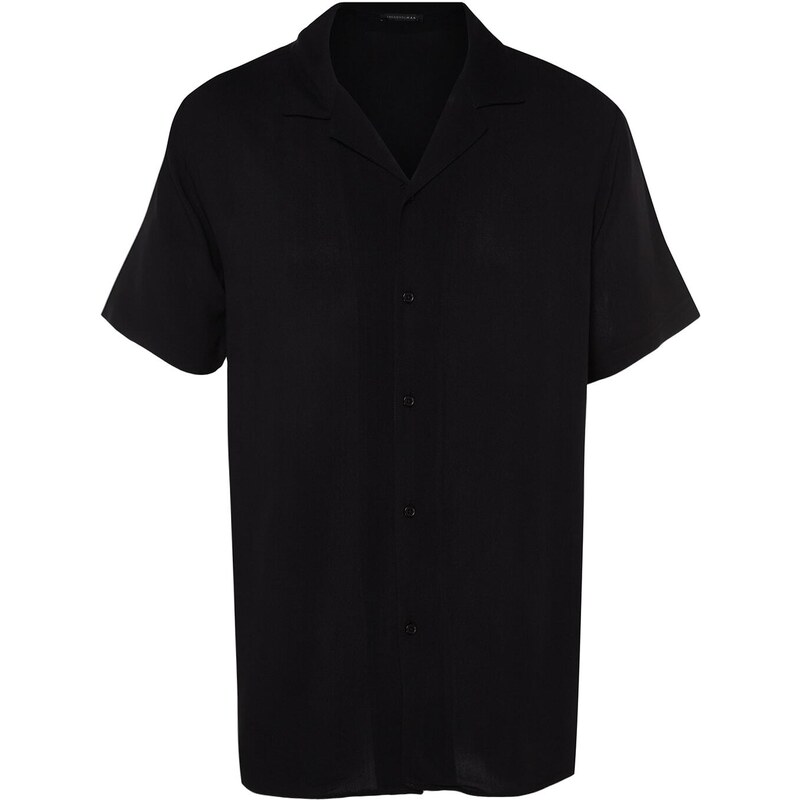Trendyol Black Regular Regular Fit Crew Neck 100% Viscose Short Sleeve Summer Shirt