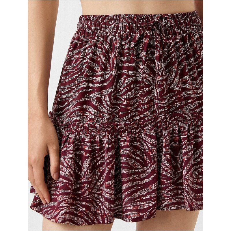 Koton Mini Short Skirt Zebra Patterned