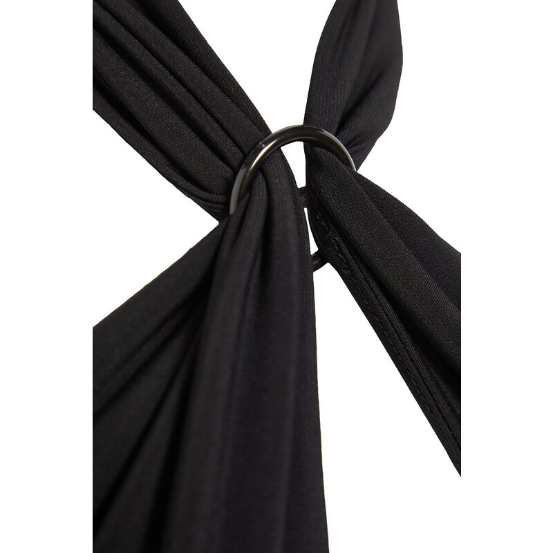 Trendyol Black Crop Lined Knitted Tie Bustier