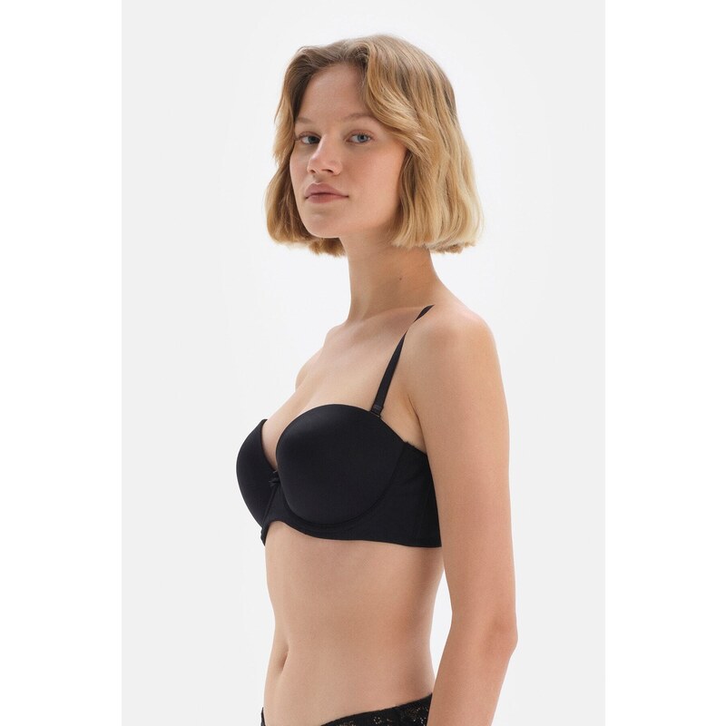 Dagi Black Underwire Strapless Push Up Bra