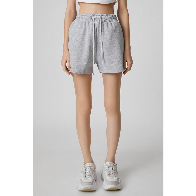 Koton Mini Shorts with Lace-Up Waist, Relaxed Cut, Pocket Detailed.