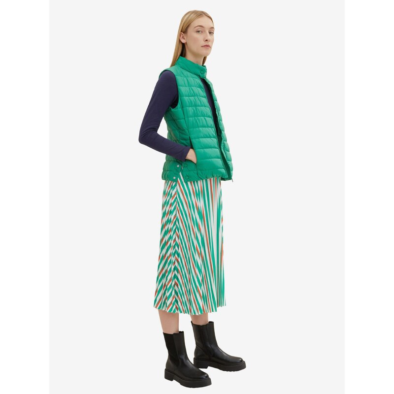 Světle zelená dámská plisovaná midi sukně Tom Tailor - Dámské