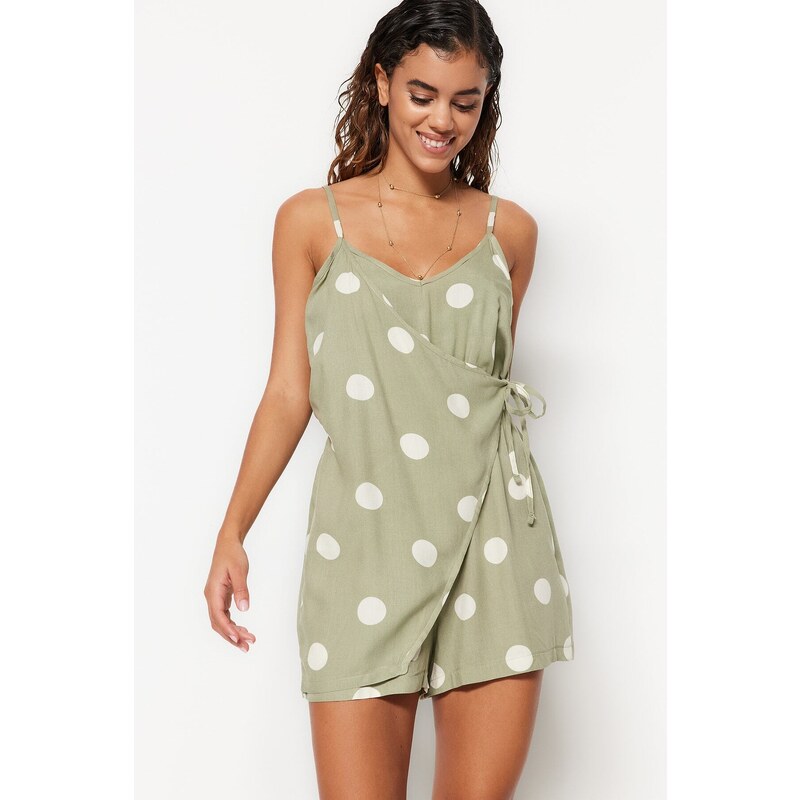 Trendyol Polka Dot Tie Woven Jumpsuit