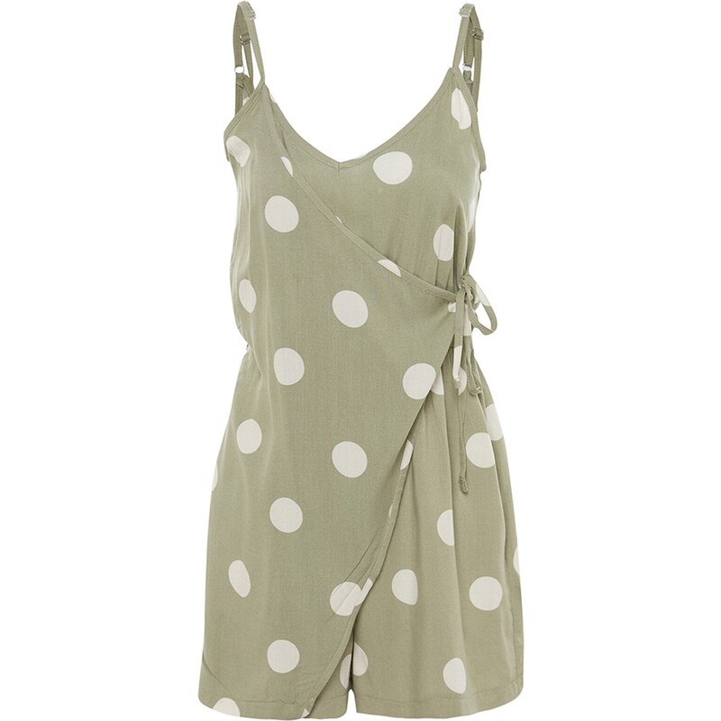 Trendyol Polka Dot Tie Woven Jumpsuit