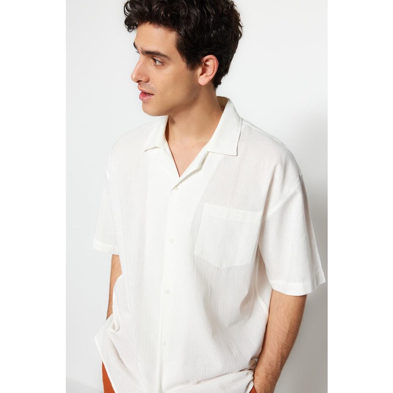 Trendyol White Oversize Fit Summer Shirt
