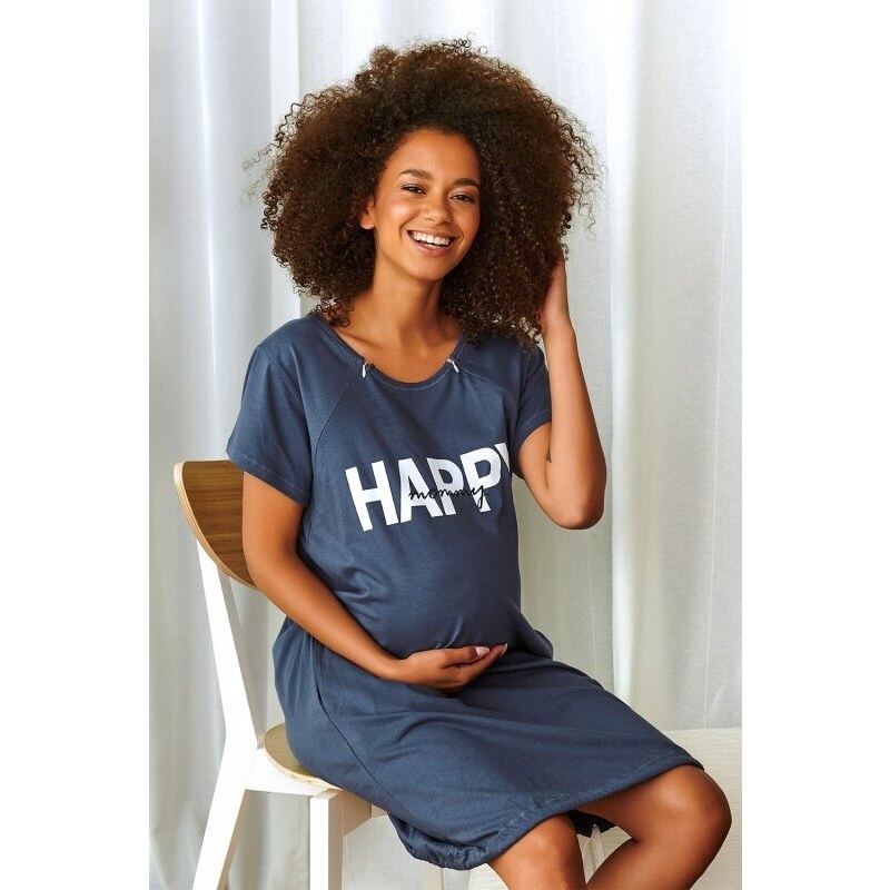 DOCTOR NAP HAPPY MOMMY TMAVĚ MODRÁ TĚHOTENSKÁ A KOJÍCÍ KOŠILE SE ZIPY 109522816