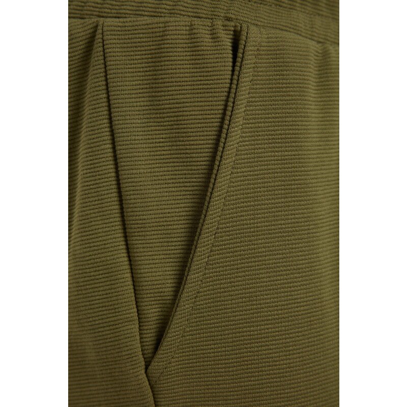 Trendyol Limited Edition Khaki Regular 100% Cotton Label Detail Textured Shorts & Bermuda