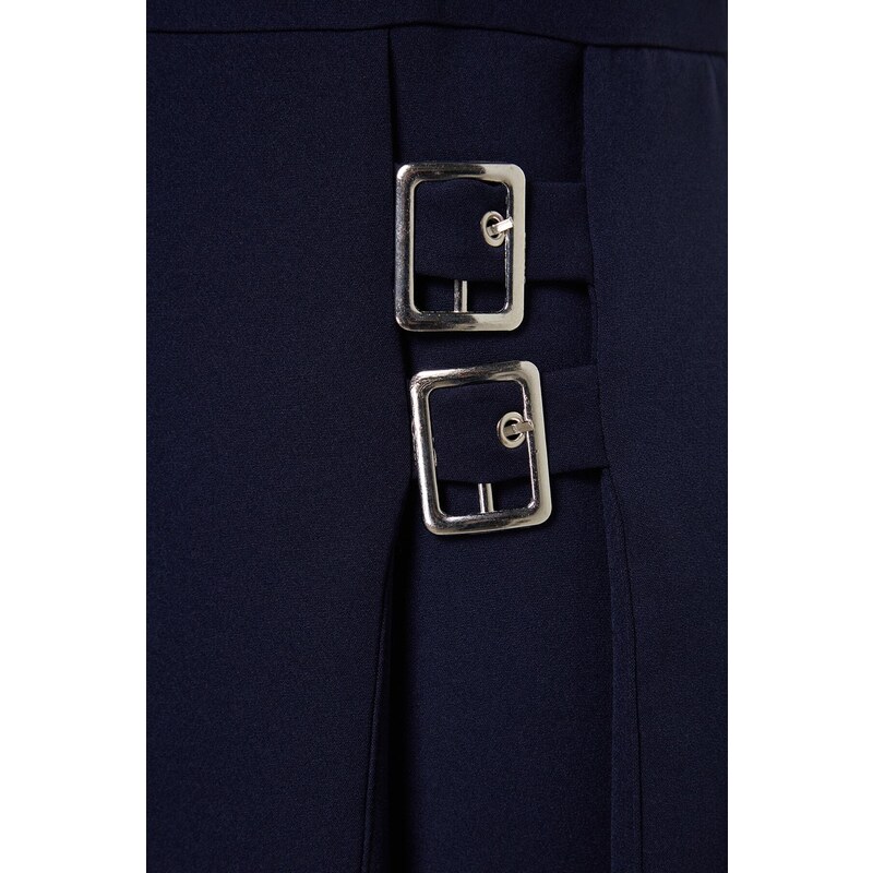 Trendyol Navy Blue Mini Woven Short Skirt Belt Detailed Jumpsuit