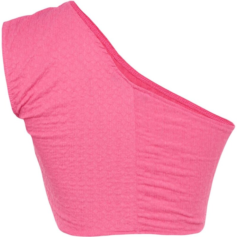 Trendyol Fuchsia Crop Knitted Textured Bustier