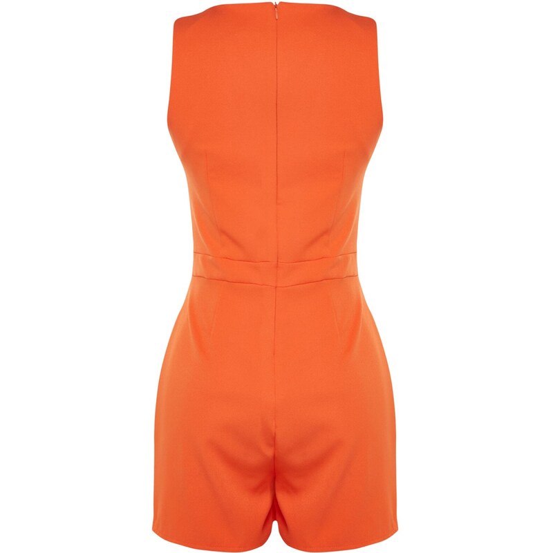 Trendyol Orange Mini Short Skirt with Belt Detail Woven Jumpsuit