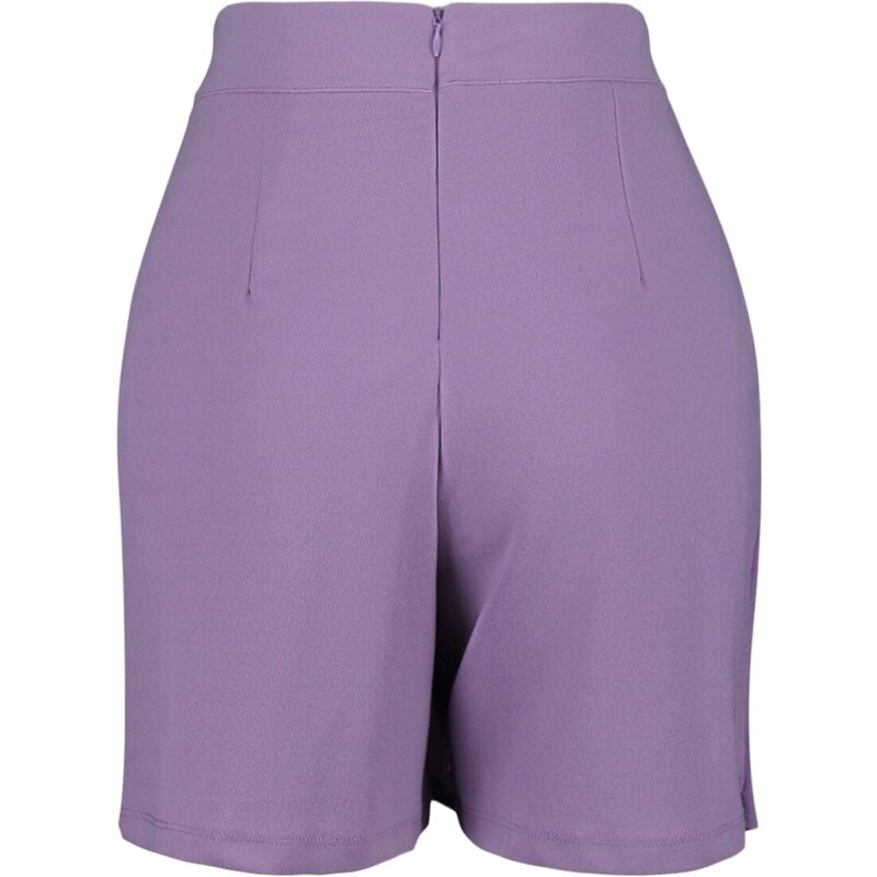 Trendyol Lilac Pleat Detailed Crepe Knitted Shorts Skirt