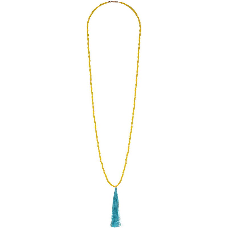 Topshop Bead And Tassel Drop Necklace