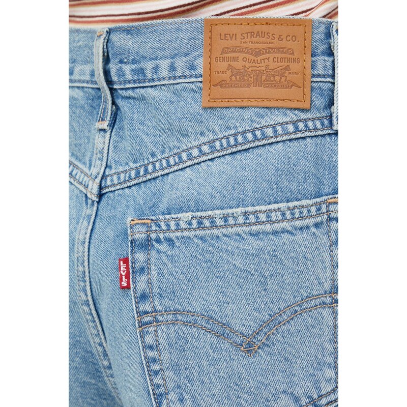Džínové šortky Levi's dámské, hladké, high waist, A4695.0001-LightIndig