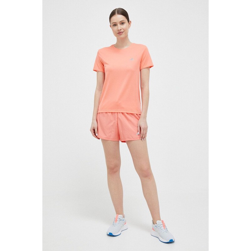 Běžecké šortky adidas Performance Run It oranžová barva, s potiskem, medium waist