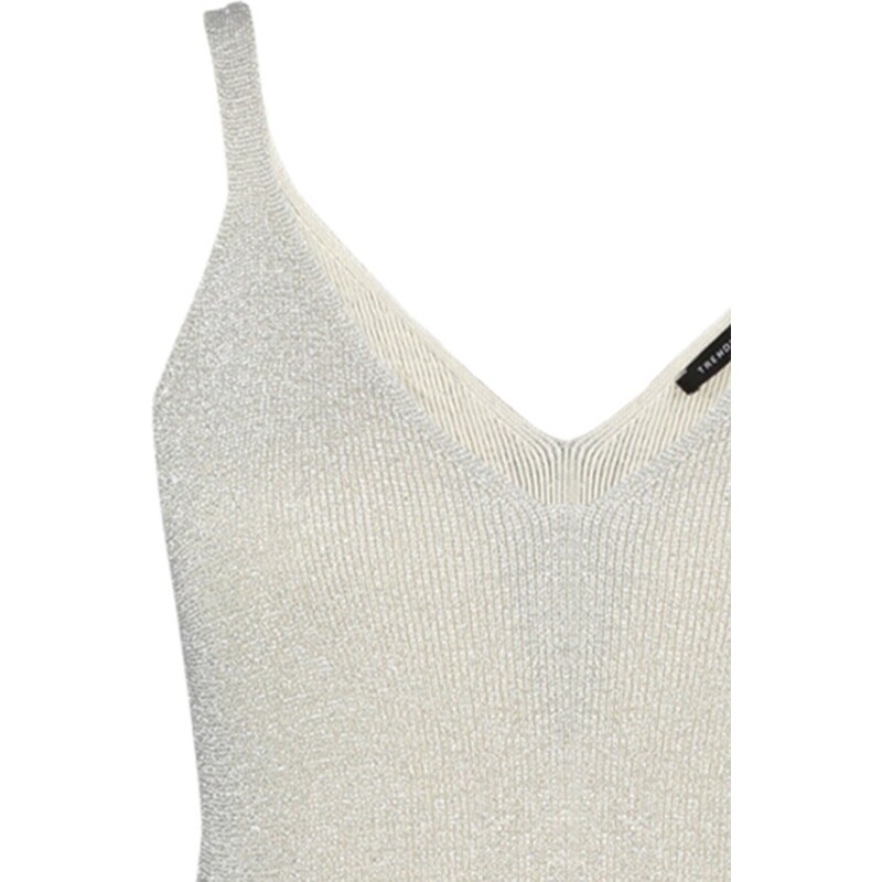 Trendyol Curve Gray Straps Thin Knitwear Glittery Blouse