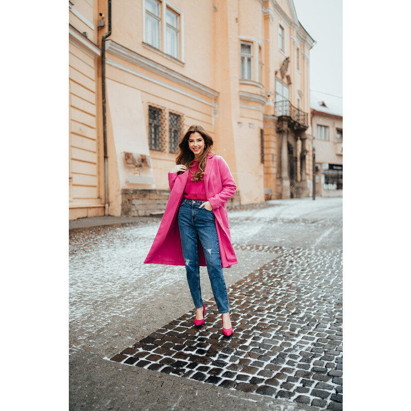 Modré dámské mom fit džíny s potrhaným efektem Pieces Kesia - Dámské 76467910