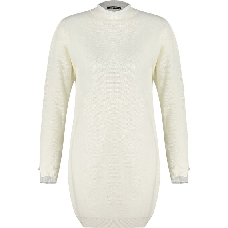 Trendyol Ecru Sleeves Pearl Detailed Knitwear Sweater