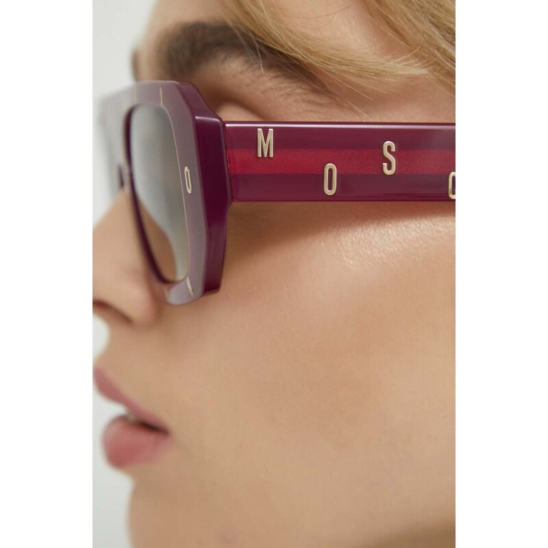 Sluneční brýle Moschino dámské, fialová barva