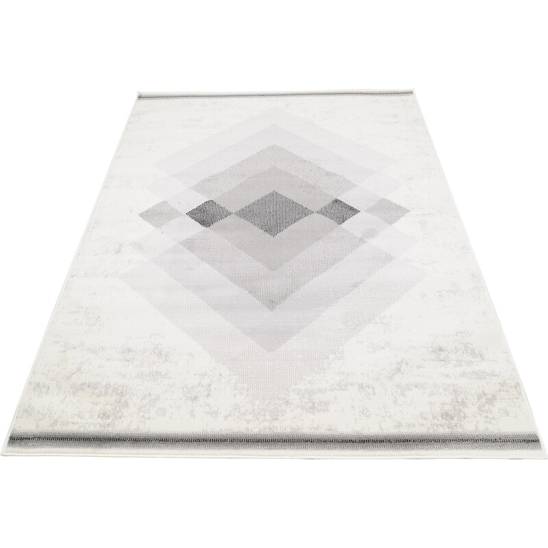 Chemex Moderní koberec Grace - geometrické tvary 3 - krémový/šedý Rozměr  koberce: 120x170 cm - GLAMI.cz