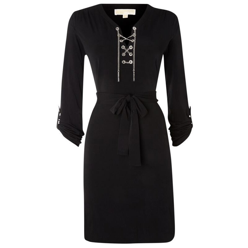 Černé luxusní šaty Michael Kors chain