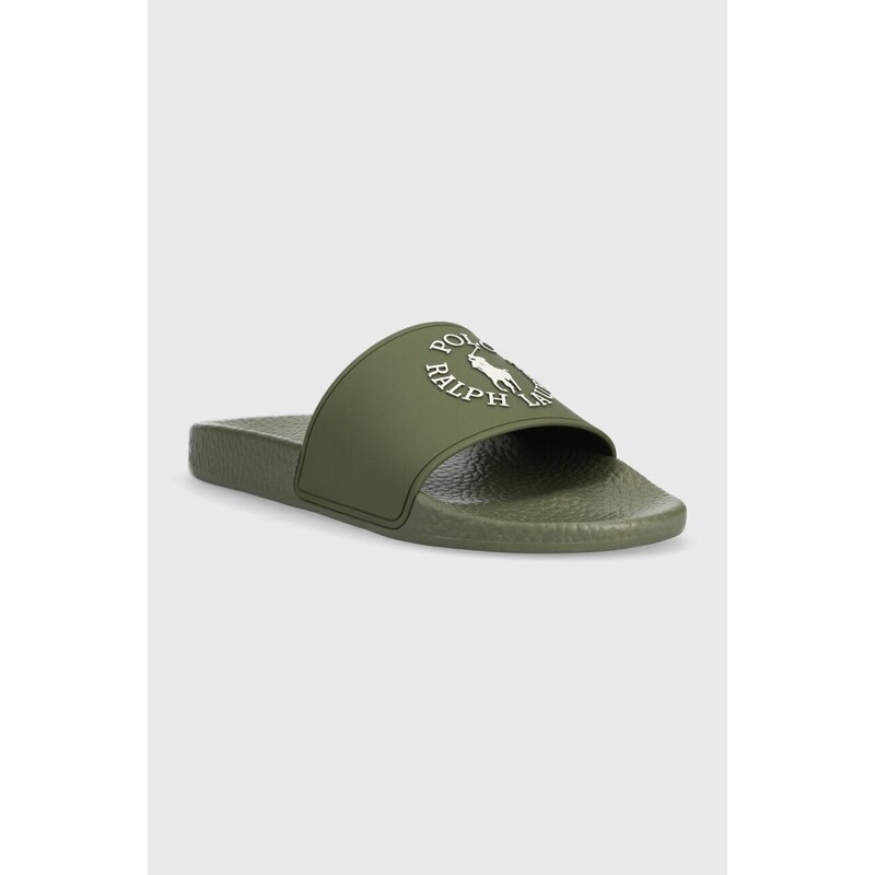 Pantofle Polo Ralph Lauren Polo Slide pánské, zelená barva, 809892947003