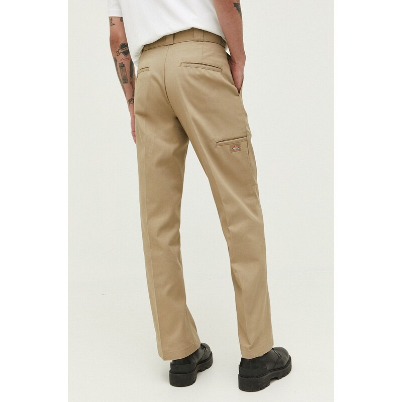 Kalhoty Dickies pánské, zelená barva, jednoduché, DK0A4XK3KHK1-KHAKI