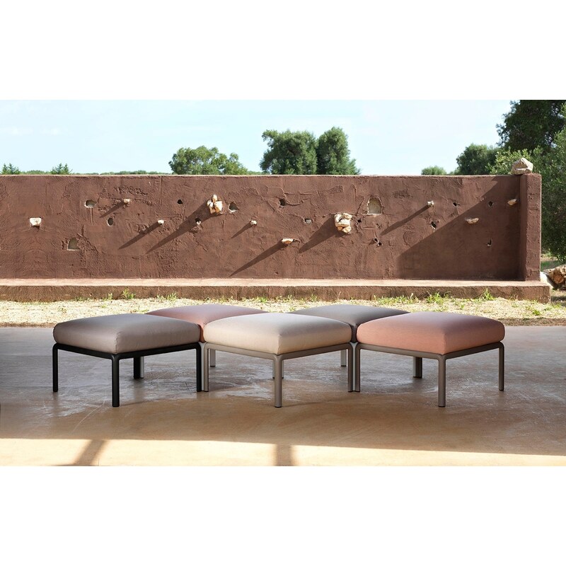 Nardi Béžová látková zahradní podnožka Komodo s hnědošedou podnoží 72 x 72 cm
