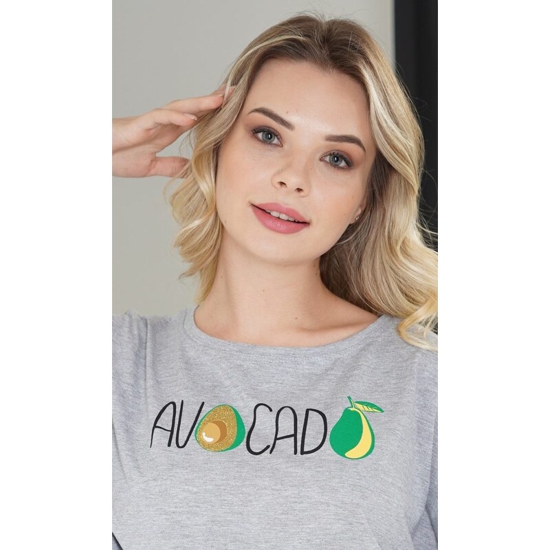 Vienetta Dámské pyžamo šortky Avocado - šedá