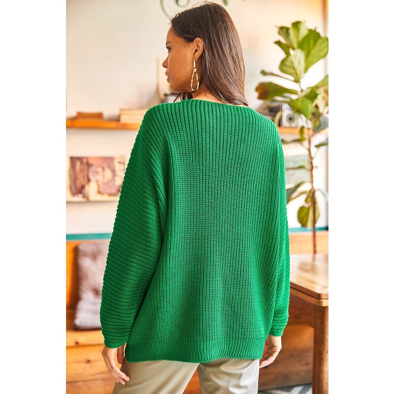 Olalook V Neck Thessaloniki Knit Oversize Knitwear Sweater