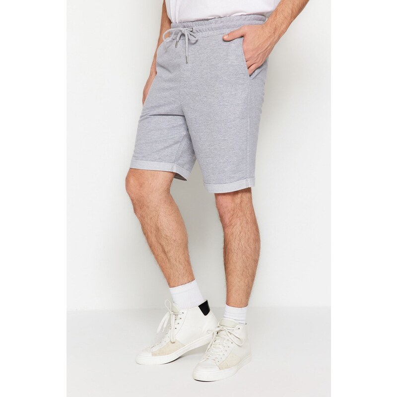 Trendyol Gray Regular/Normal Cut Medium Length Elastic Waisted