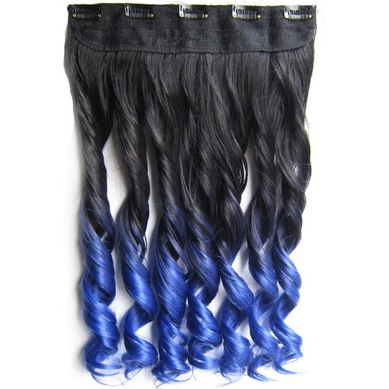 Girlshow Clip in pás - lokny - ombre - odstín Black T Blue
