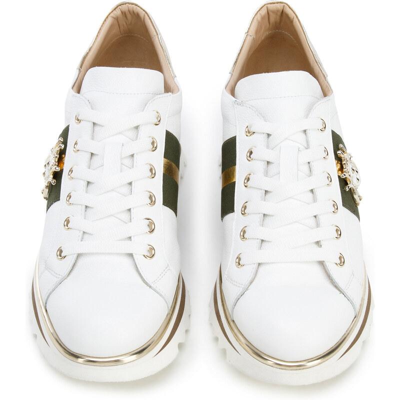 Dámské boty Wittchen, bílo-zelená, přírodní kůže