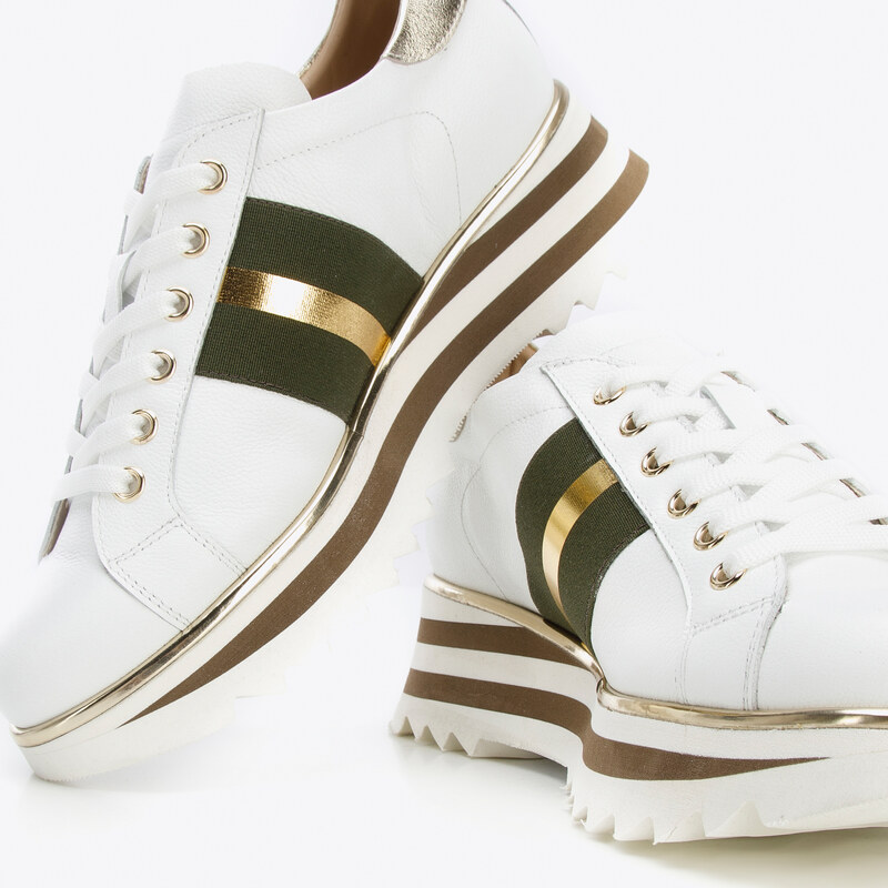 Dámské boty Wittchen, bílo-zelená, přírodní kůže