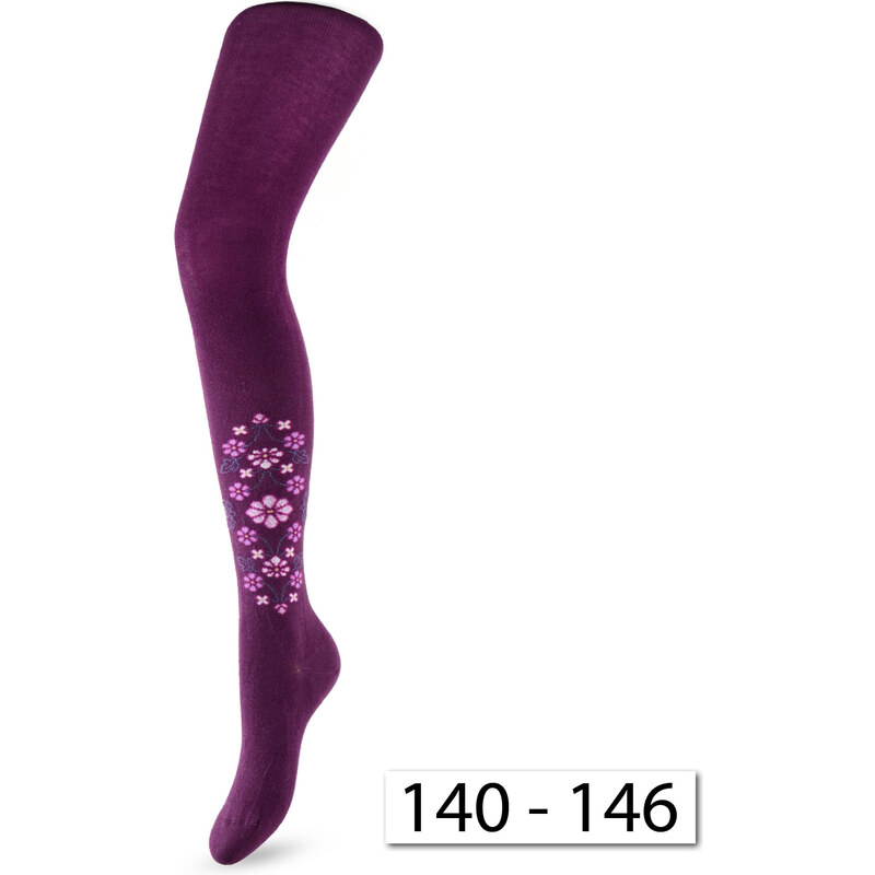 GATTA 5888 Dívčí vzorované punčochy 140-146 fialové
