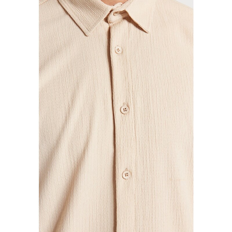Trendyol Stone Regular Fit Short Sleeve Textured Knitted Shirt