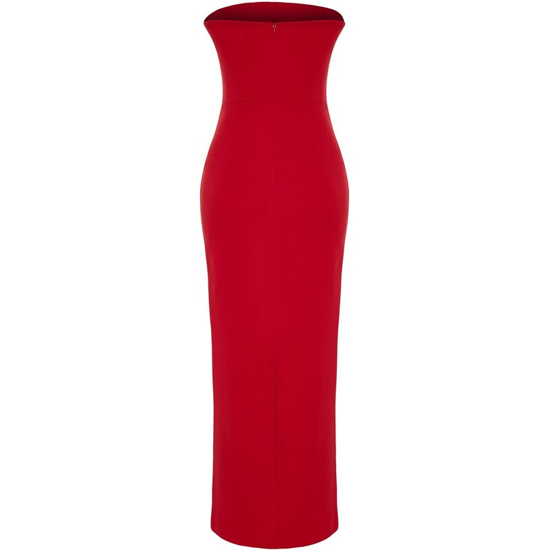 Trendyol Red Woven Long Evening Dress