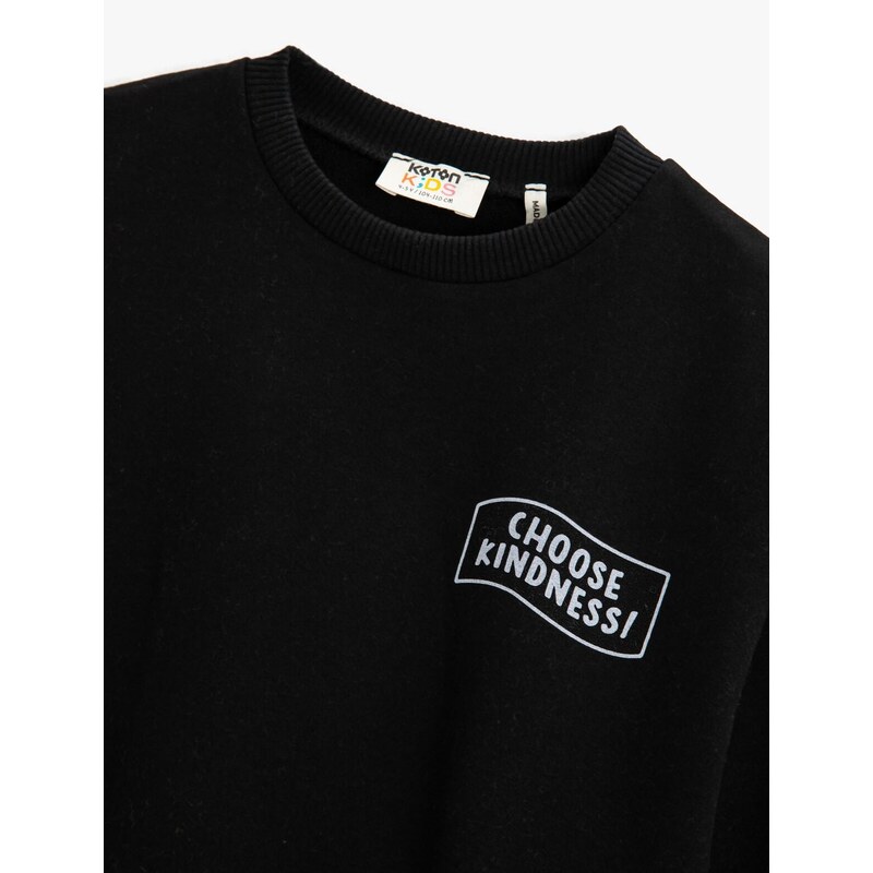 Koton Basic Sweatshirt Printed Detailed Long Sleeve Crew Neck